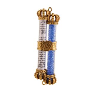 Glass Wedding Mezuzah - Gold