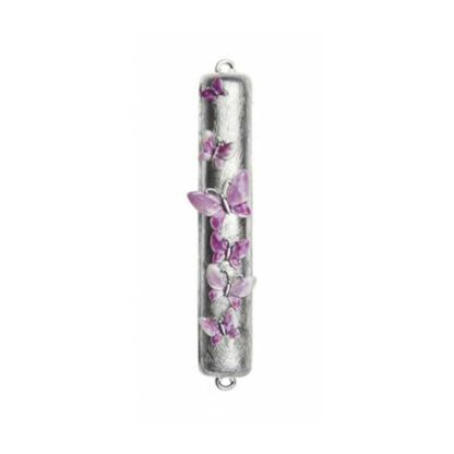 Butterfly Mezuzah - Lavender